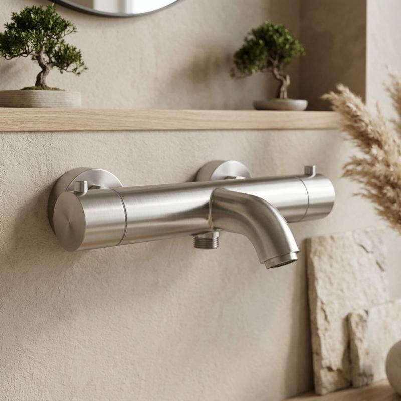Aquanello Eterna 2-weg Thermostatische Opbouw Badkraan RVS ET3600-02